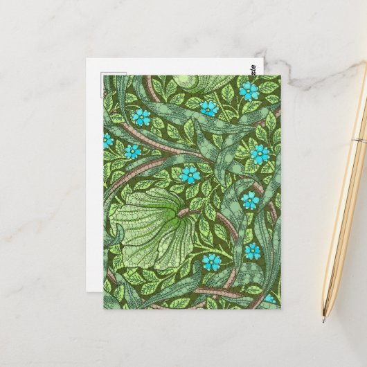 Carte Postale Oubliez-moi-Nots, points d'infini par après Morris (Devant/Arrière en situation)