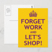 Carte Postale Oublions le travail et faisons nos courses (Devant / Derrière)