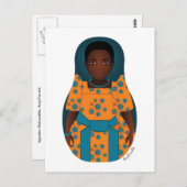 Carte postale ougandaise Matryoshka (Devant / Derrière)