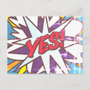 Carte Postale OUI Amusement Bande Dessinée Rétro Art Pop