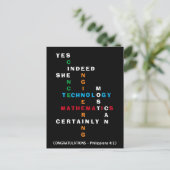 Carte Postale OUI, ELLE PEUT Féliciter STEM (Debout devant)