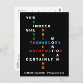 Carte Postale OUI, ELLE PEUT Féliciter STEM (Devant / Derrière)