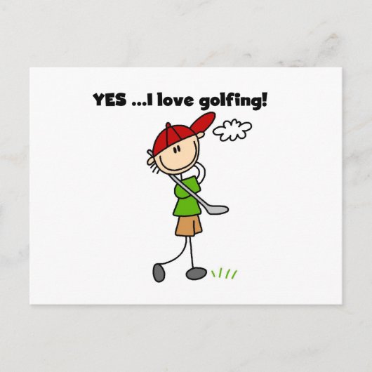 Carte Postale Oui j'adore le golf (Devant)