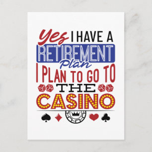 Carte Postale Oui, j'ai un plan de retraite Joueur de casino