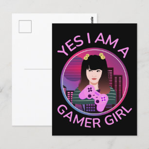 CARTE POSTALE OUI JE SUIS UNE FILLE DE JEUX
