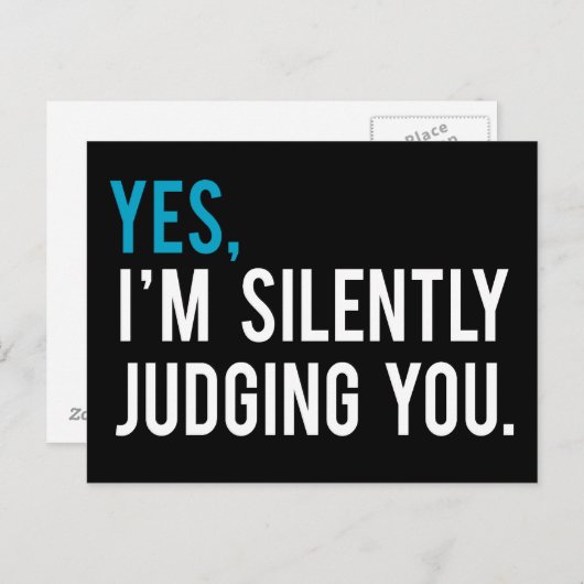 Carte Postale Oui, je vous juge silencieusement (Devant / Derrière)