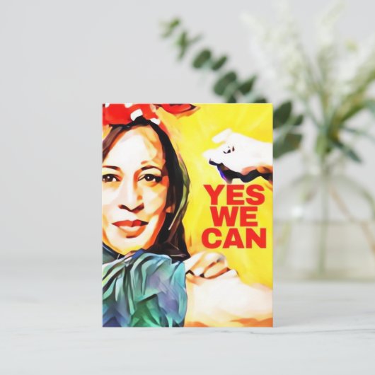 Carte Postale Oui nous pouvons - Kamala Harris Tim Walz Élection (Debout devant)