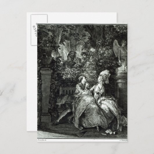 Carte Postale Oui ou Non ? 1781, gravée par N. Thomas (Devant / Derrière)