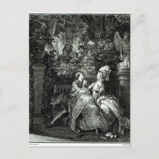 Carte Postale Oui ou Non ? 1781, gravée par N. Thomas (Devant)