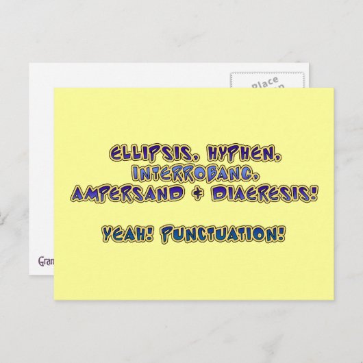 Carte Postale Oui ! Ponctuation ! (Devant / Derrière)