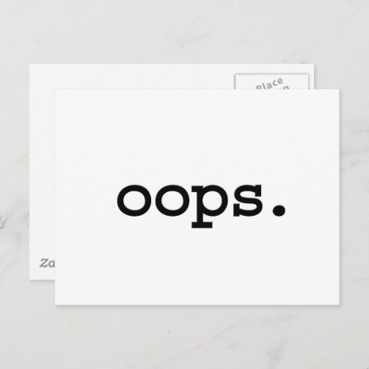 Carte Postale oups . (Devant / Derrière)