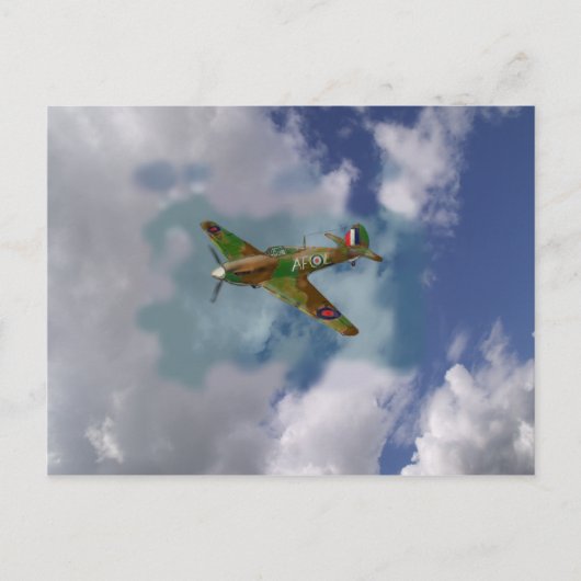 Carte Postale Ouragan Hawker (Devant)