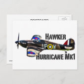 Carte Postale Ouragan Hawker Mk1 (Devant / Derrière)