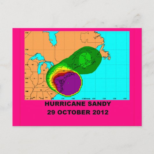 Carte Postale Ouragan Sandy le 29 octobre 2012 (Devant)