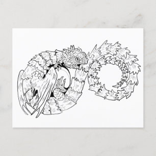 Carte Postale Ourboros Eternity Dragon Coloration