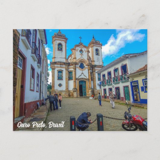 Carte Postale Ouro Preto, Minas Gerais, Brasil, Eglise (Devant)