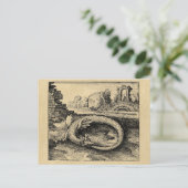 Carte Postale Ouroboros Dragon Biting It's Tail Sepia (Debout devant)