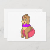 Carte Postale Ours à la forme avec ballon.PNG (Devant / Derrière)