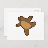 Carte Postale Ours à l'étirement de yoga (Devant / Derrière)