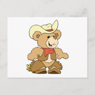 Carte Postale Ours à rancard mignon Cowboy