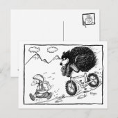 Carte Postale ours à vélo (Devant / Derrière)