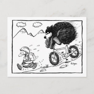 Carte Postale ours à vélo