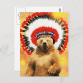 Carte Postale Ours Amérindien ! (Devant / Derrière)