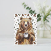 Carte Postale Ours Au Café (Debout devant)