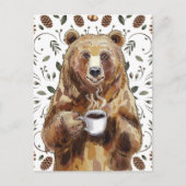 Carte Postale Ours Au Café (Devant)