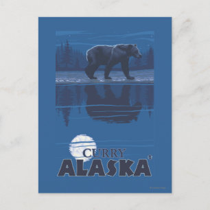 Carte Postale Ours au clair de lune - Curry, Alaska