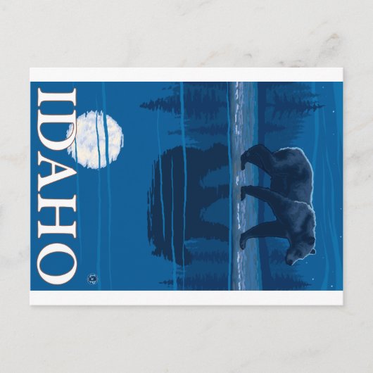 Carte Postale Ours au clair de lune - Idaho (Devant)