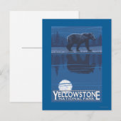 Carte Postale Ours au clair de lune - Parc national de Yellowsto (Devant / Derrière)