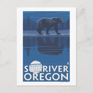 Carte Postale Ours au clair de lune - Sun River, Oregon