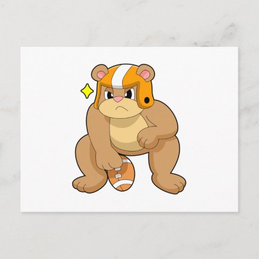 Carte Postale Ours au sport de football (Devant)