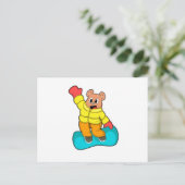 Carte Postale Ours au sport de snowboard (Debout devant)