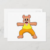 Carte Postale Ours au yoga en position debout (Devant / Derrière)