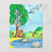 Carte postale "Ours aux fleurs" (Devant)