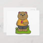 Carte Postale Ours aux fleurs (Devant / Derrière)