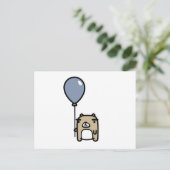 Carte Postale Ours Avec Ballotte Bleue (Debout devant)