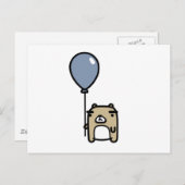 Carte Postale Ours Avec Ballotte Bleue (Devant / Derrière)