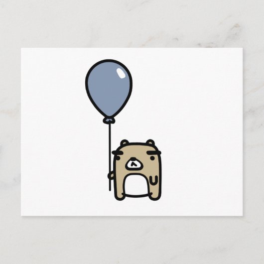 Carte Postale Ours Avec Ballotte Bleue (Devant)