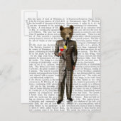 Carte Postale Ours avec Cocktail (Devant / Derrière)