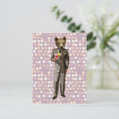 Carte Postale Ours Avec Cocktail (Debout devant)