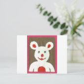 Carte Postale Ours blanc avec nez rouge, bouche et oreilles (Pèr (Debout devant)