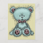 Carte Postale Ours bleu en peluche (Devant)