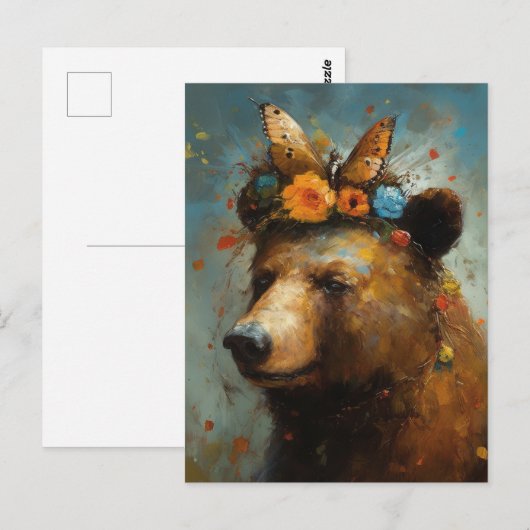 Carte Postale Ours Boho (Devant / Derrière)