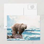 Carte Postale Ours Brown à la découverte de l'océan ! (Devant / Derrière)