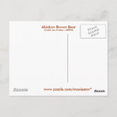 Carte Postale Ours Brown de l'Alaska (Dos)