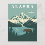 Carte Postale Ours Brun Retraite Alaska (Devant)