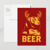 Carte Postale Ours + Cerf = Bière (Devant / Derrière)